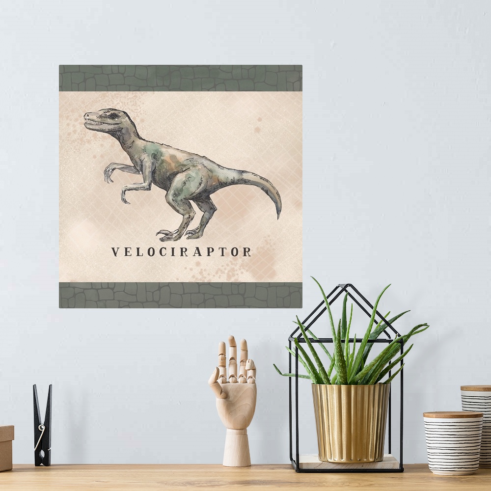 A bohemian room featuring Velociraptor