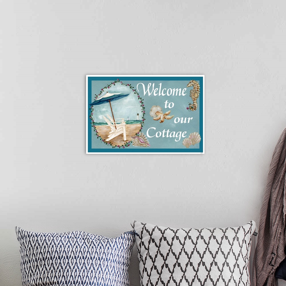 A bohemian room featuring Welcome to our Cottage