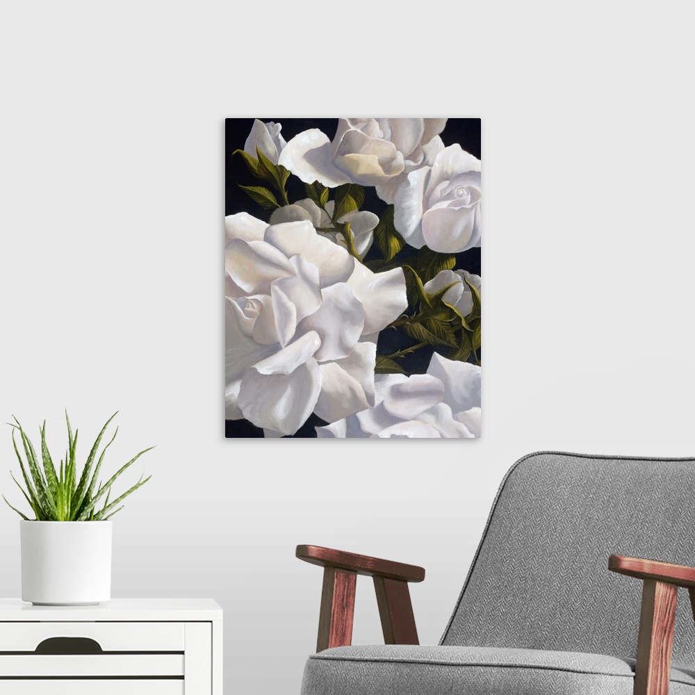 A modern room featuring White Roses