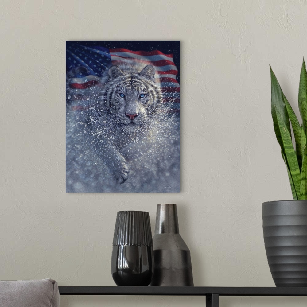 A modern room featuring White Tiger America