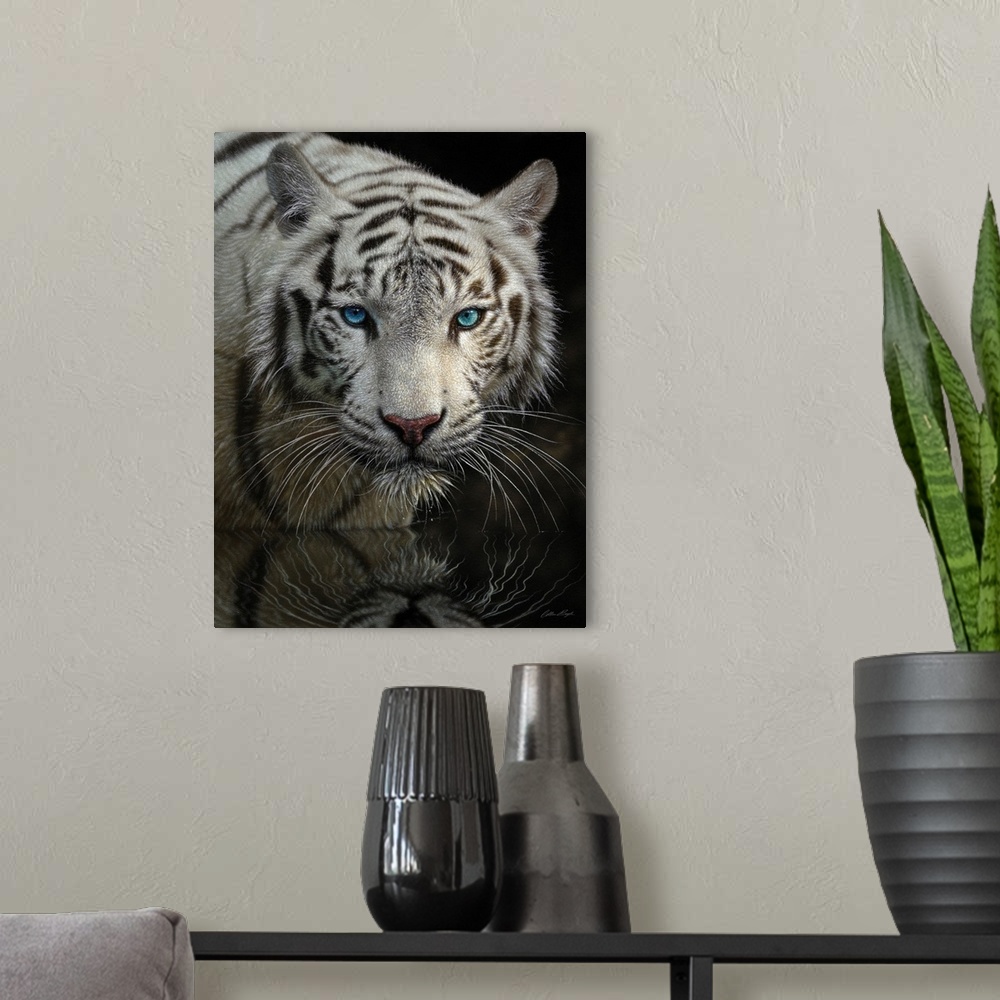 A modern room featuring White Tiger - Into the Light