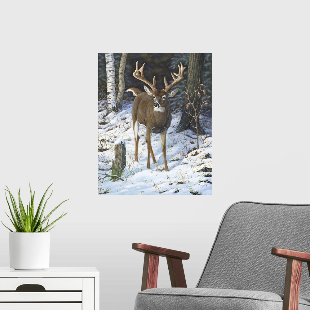 A modern room featuring Whopper Whitetail