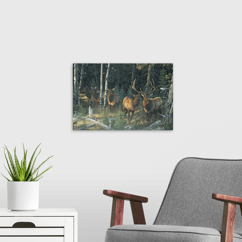 A modern room featuring Wilderness Whispers