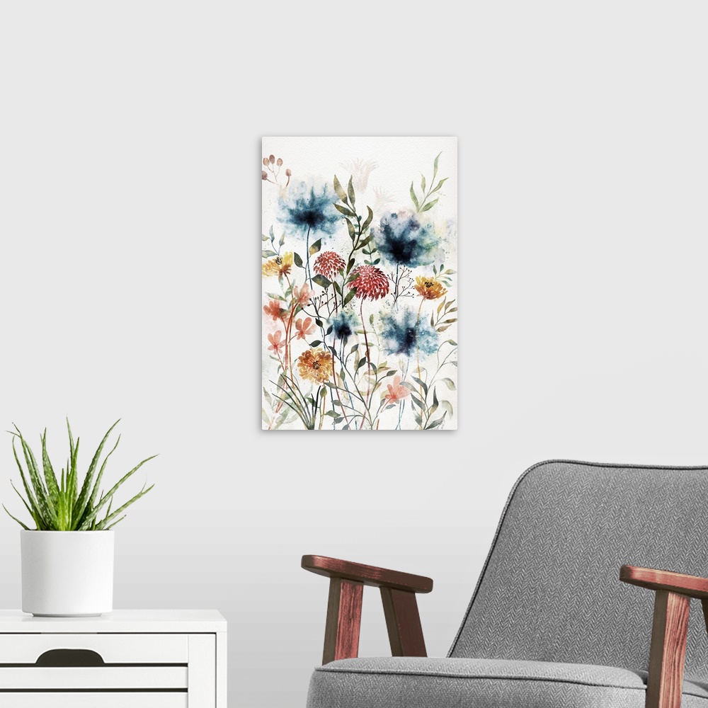 A modern room featuring Wildflowers II