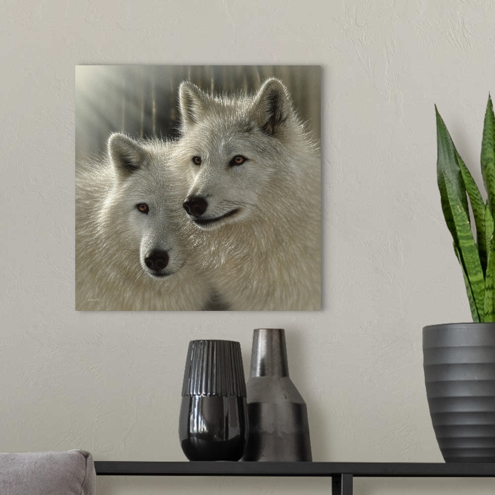 A modern room featuring Wolves - Sunlit Soulmates