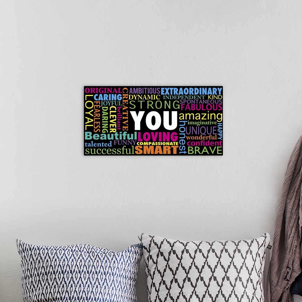 A bohemian room featuring You, multi colored