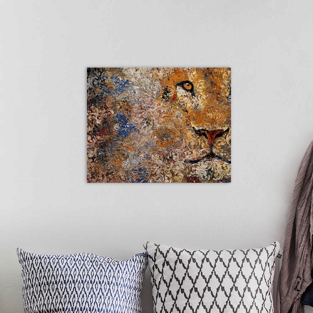 A bohemian room featuring Barbary Lion