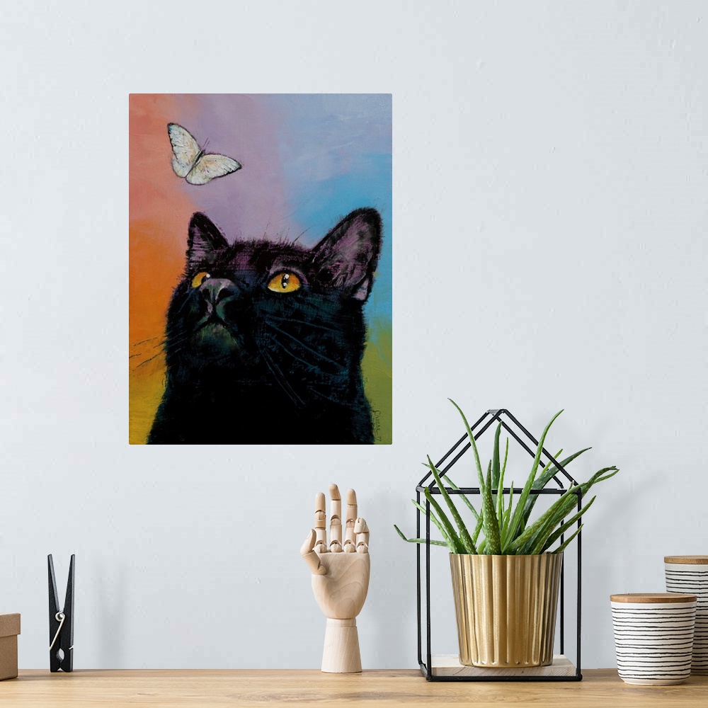 A bohemian room featuring Black Cat - Butterfly
