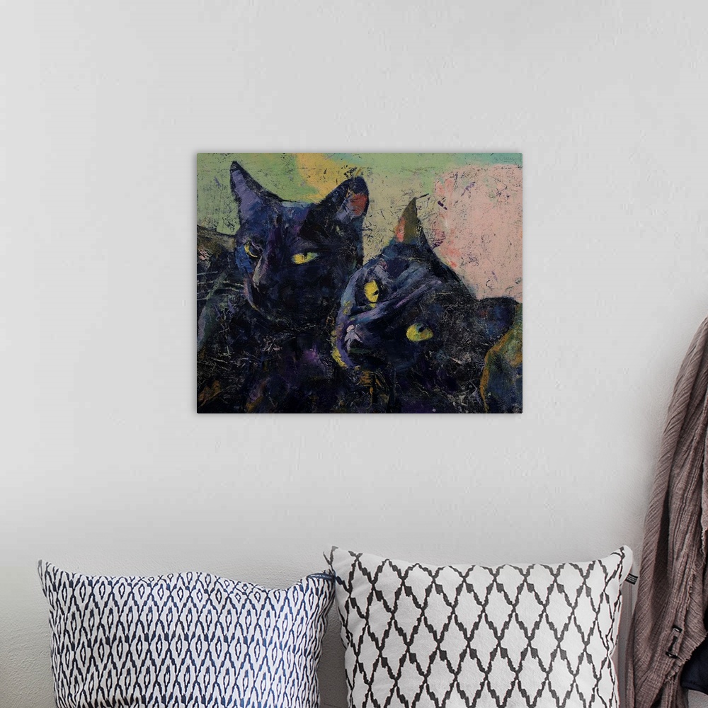 A bohemian room featuring Black Cats