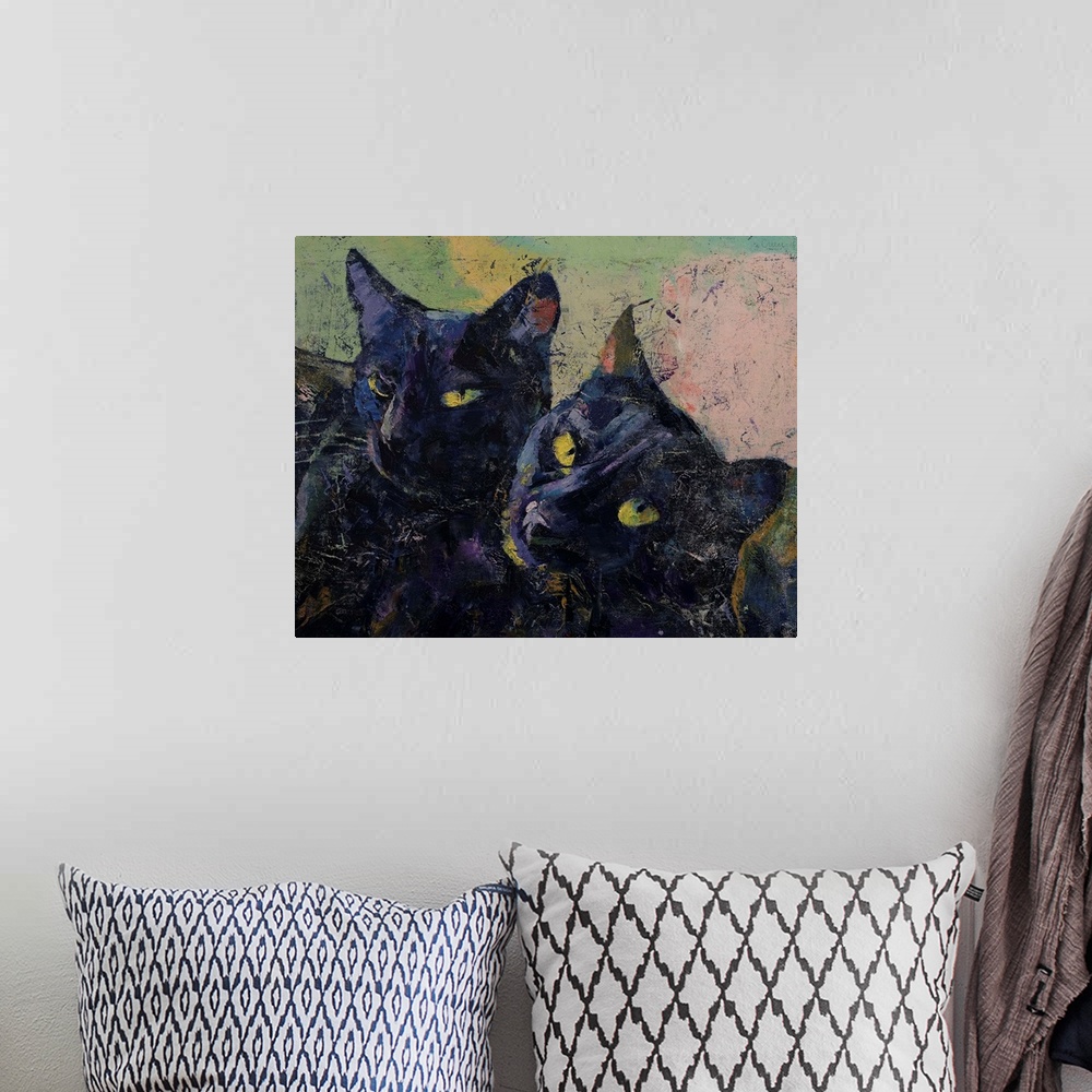 A bohemian room featuring Black Cats