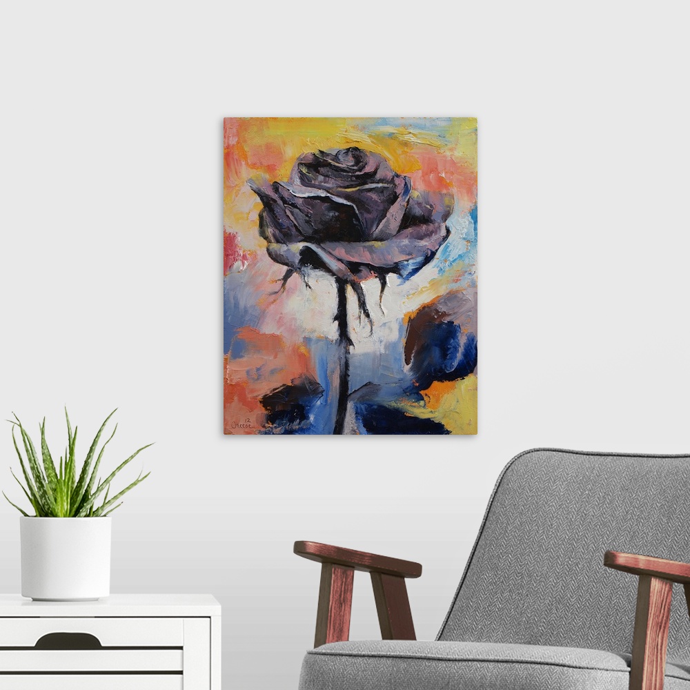 A modern room featuring Black Rose