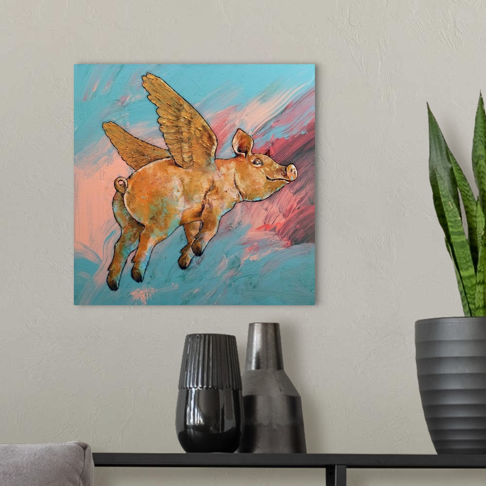 A modern room featuring Flying Pig