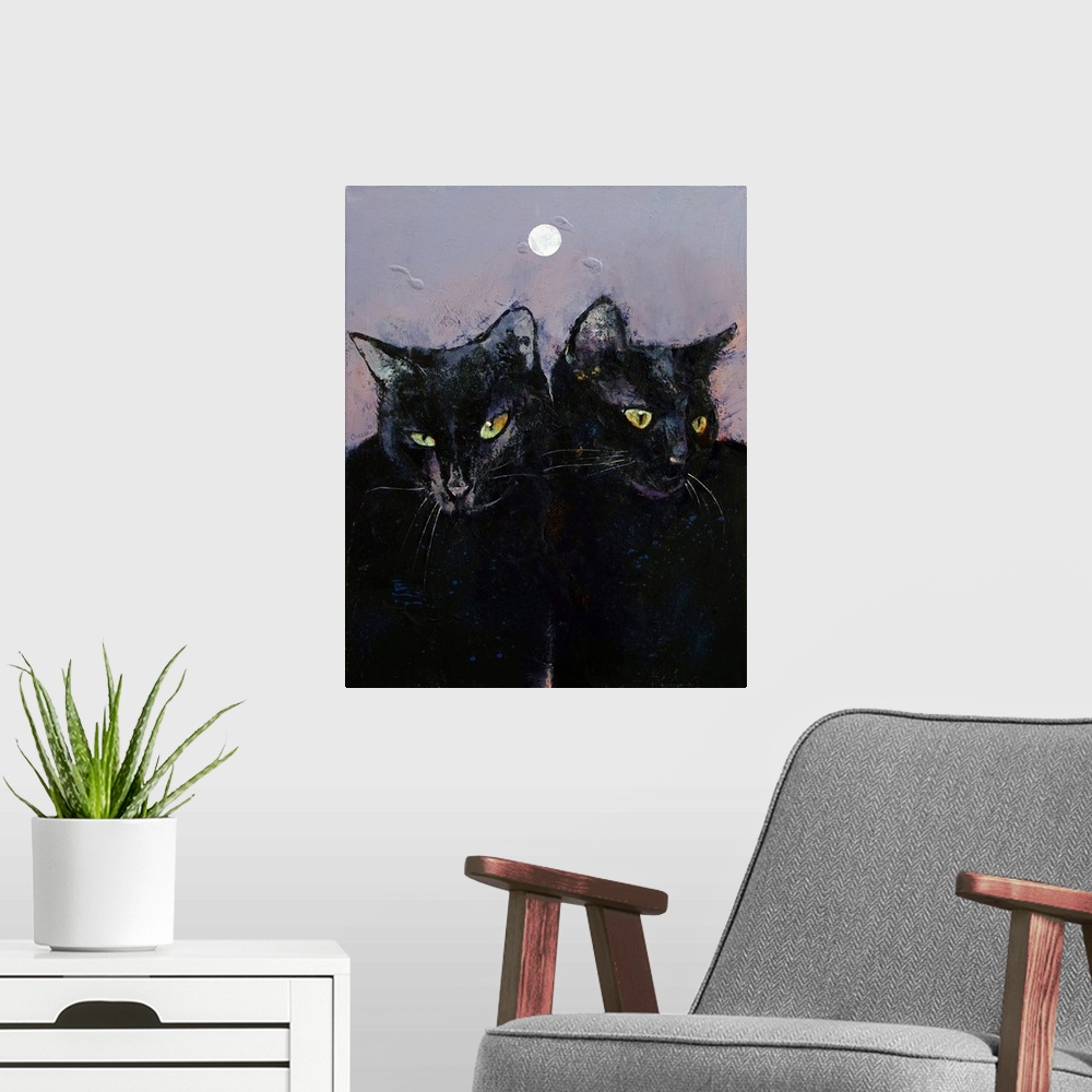 A modern room featuring Gothic Cats