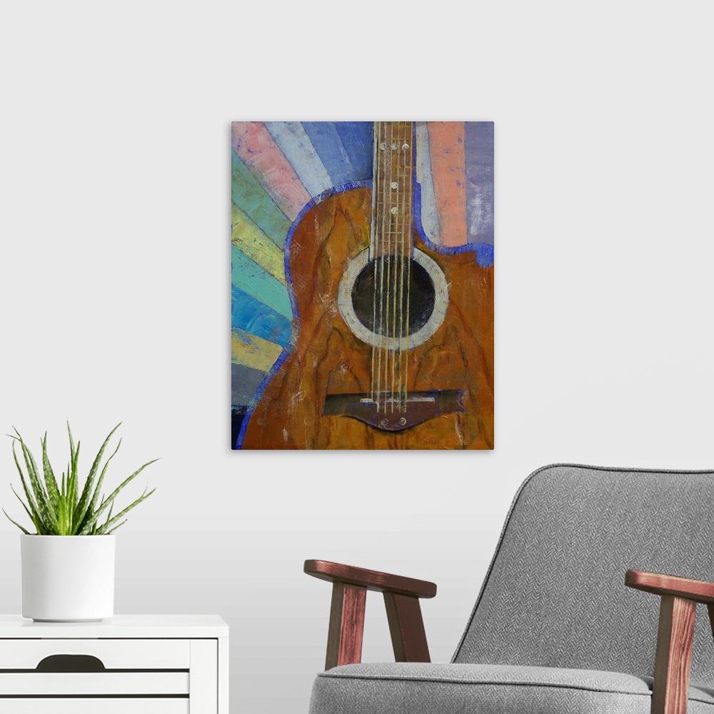 A modern room featuring Guitar Sunshine