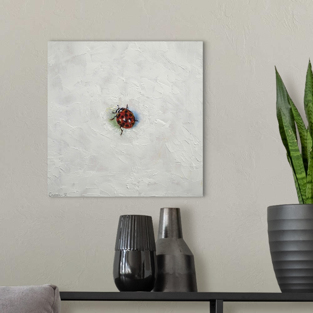 A modern room featuring Ladybug