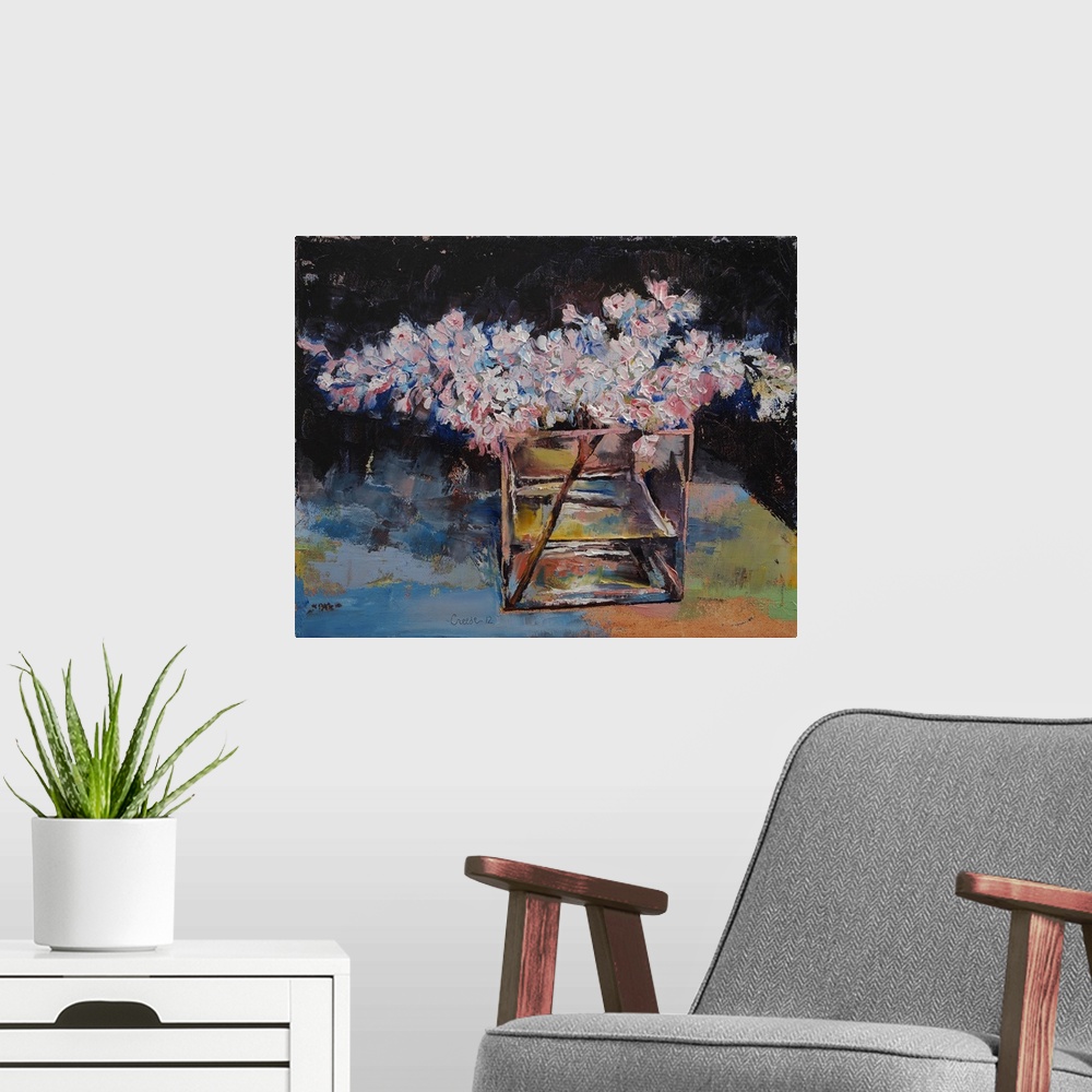 A modern room featuring Lilacs - Still Life