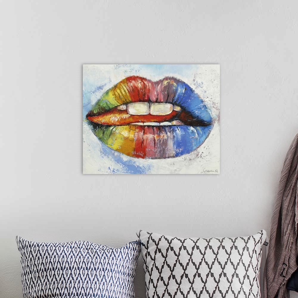 A bohemian room featuring Lips