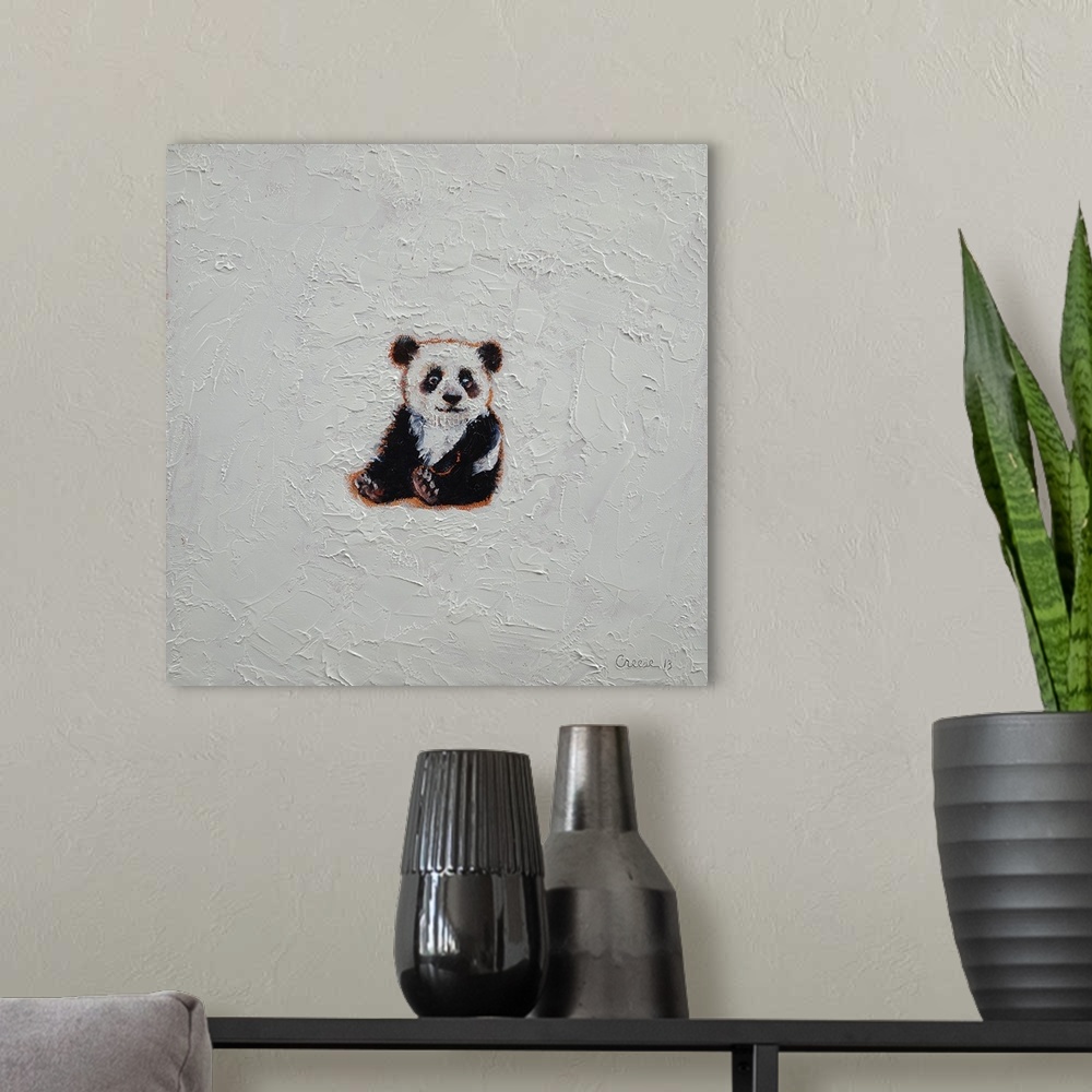A modern room featuring Little Panda - Children's Art