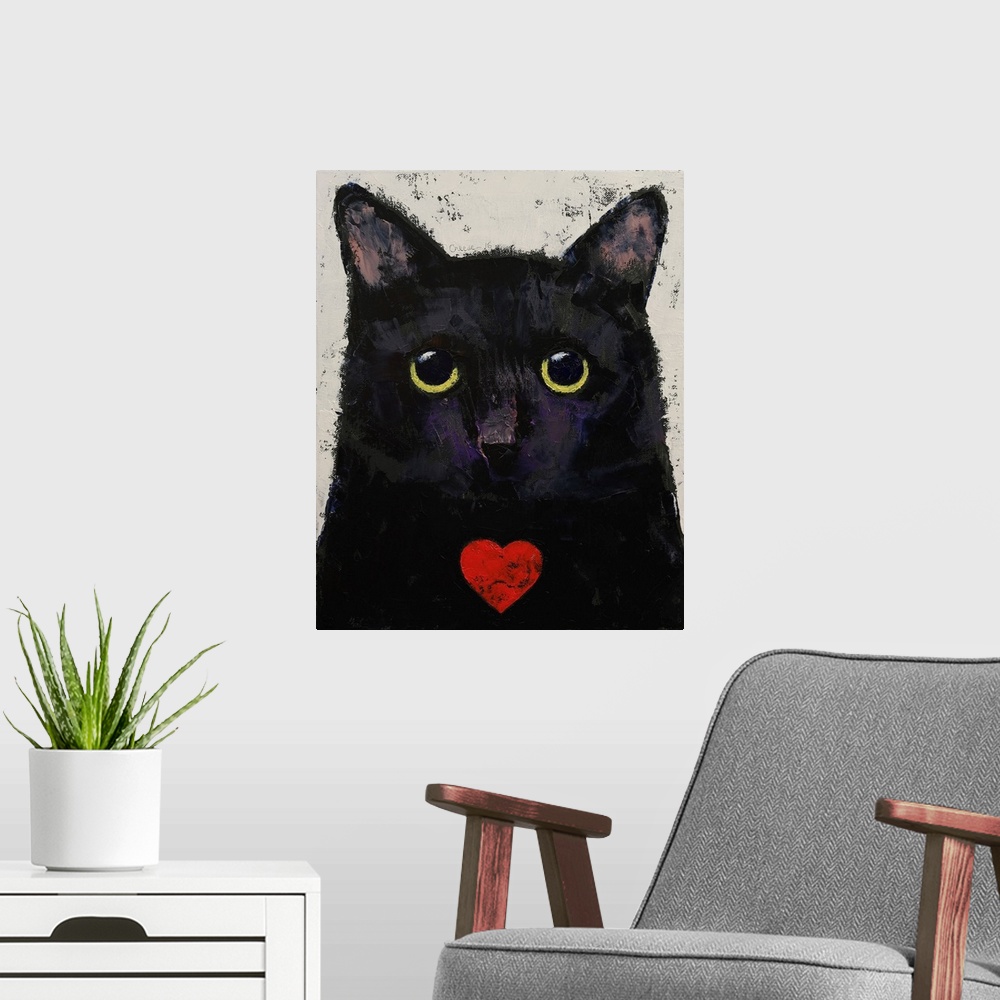 A modern room featuring Love Cat