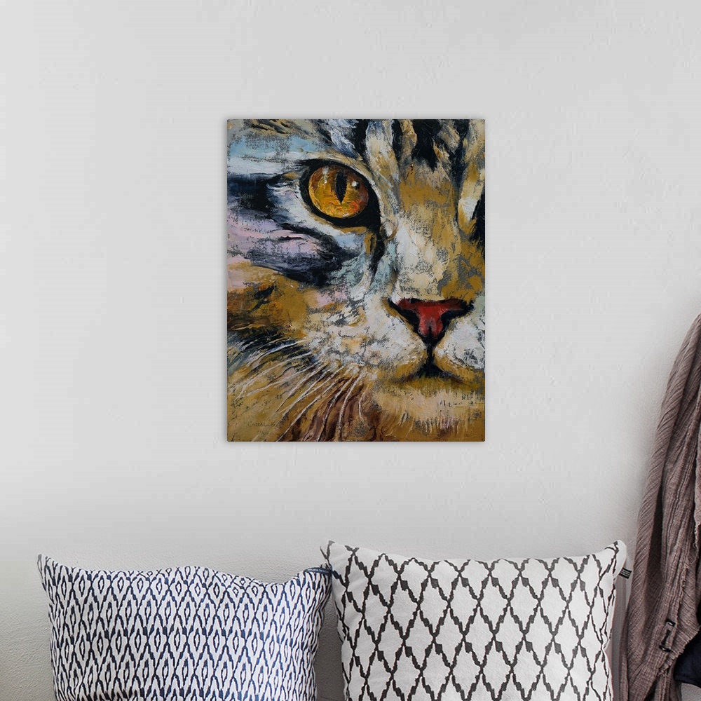 A bohemian room featuring Maine Coon - Cat Portrait
