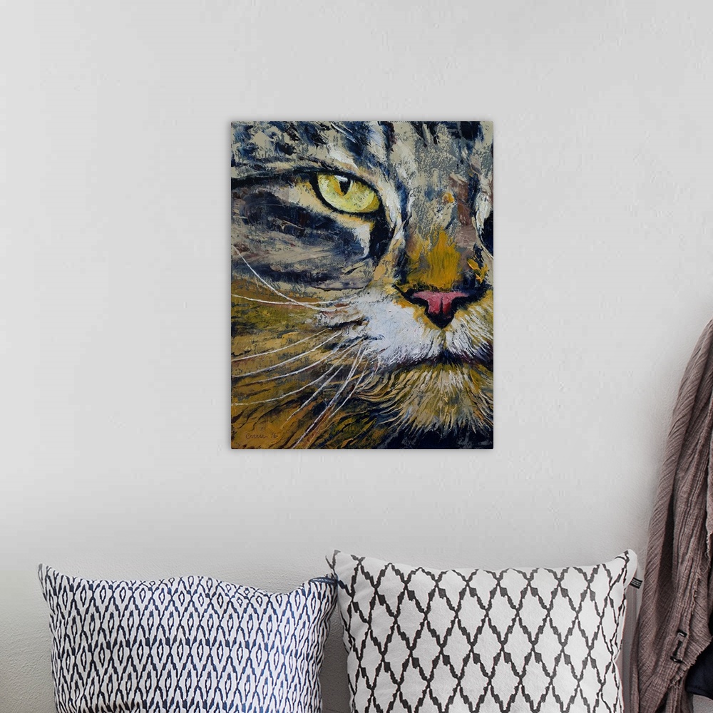 A bohemian room featuring Norwegian Forest Cat
