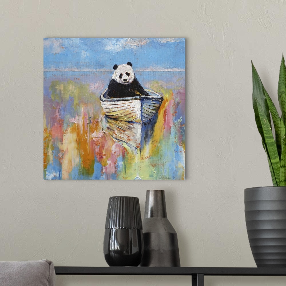 A modern room featuring Panda
