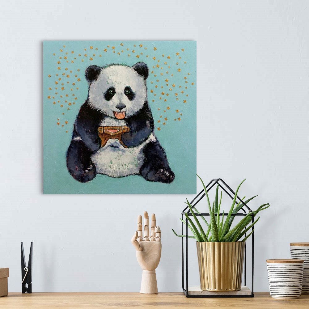 A bohemian room featuring Panda Gamer