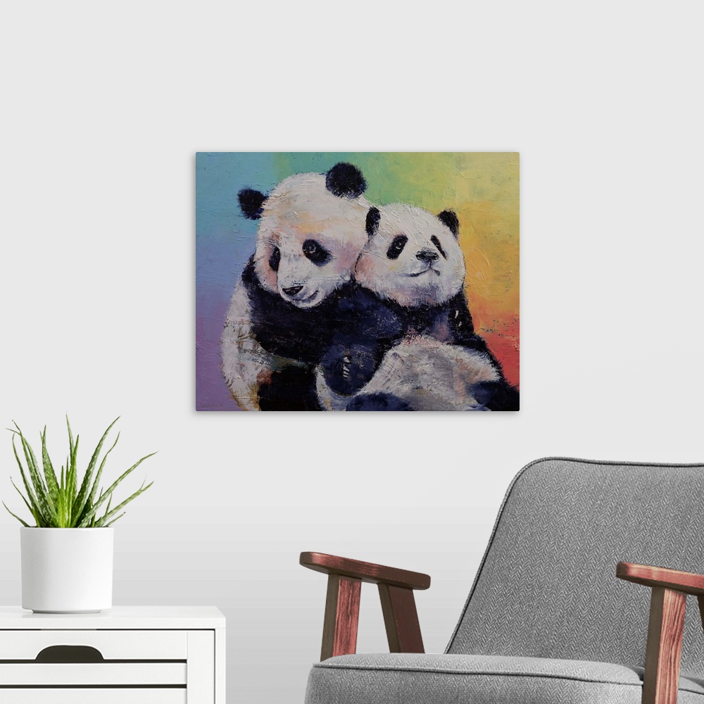 A modern room featuring Panda Hugs