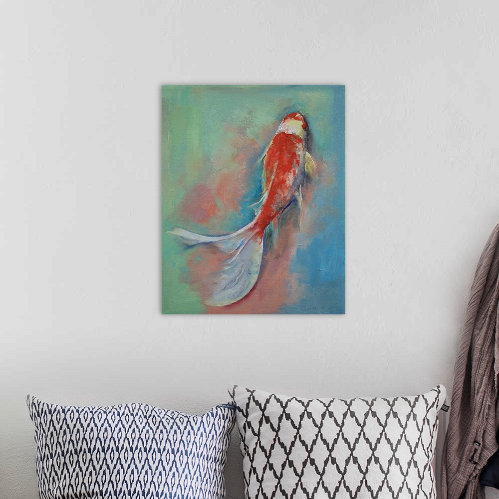 A bohemian room featuring Pearl Banded Koi