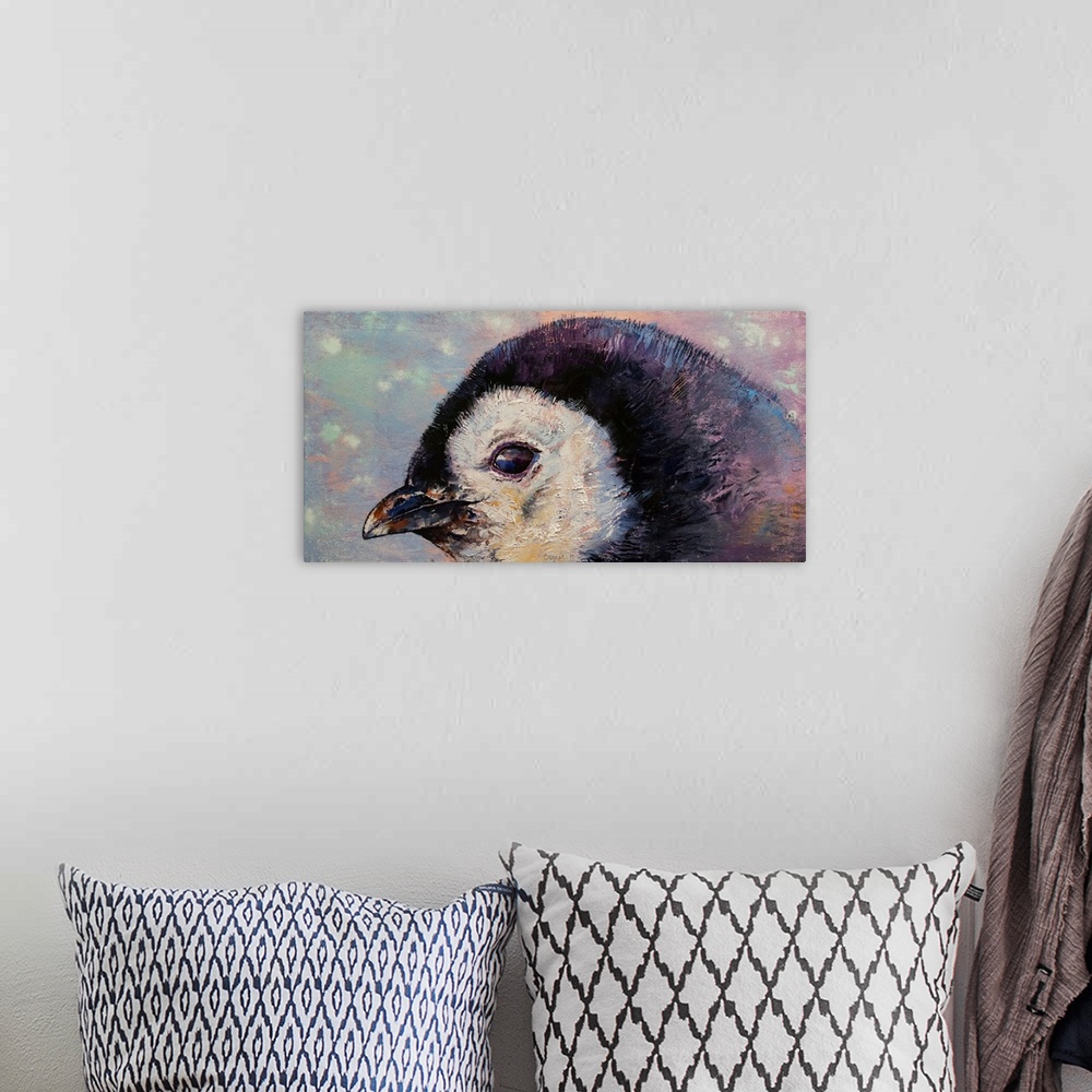A bohemian room featuring Penguin Chick