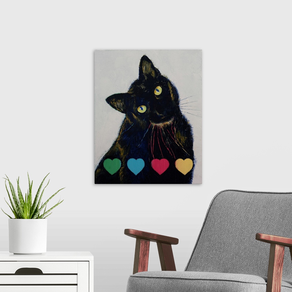 A modern room featuring Pick Your Poison - Black Cat