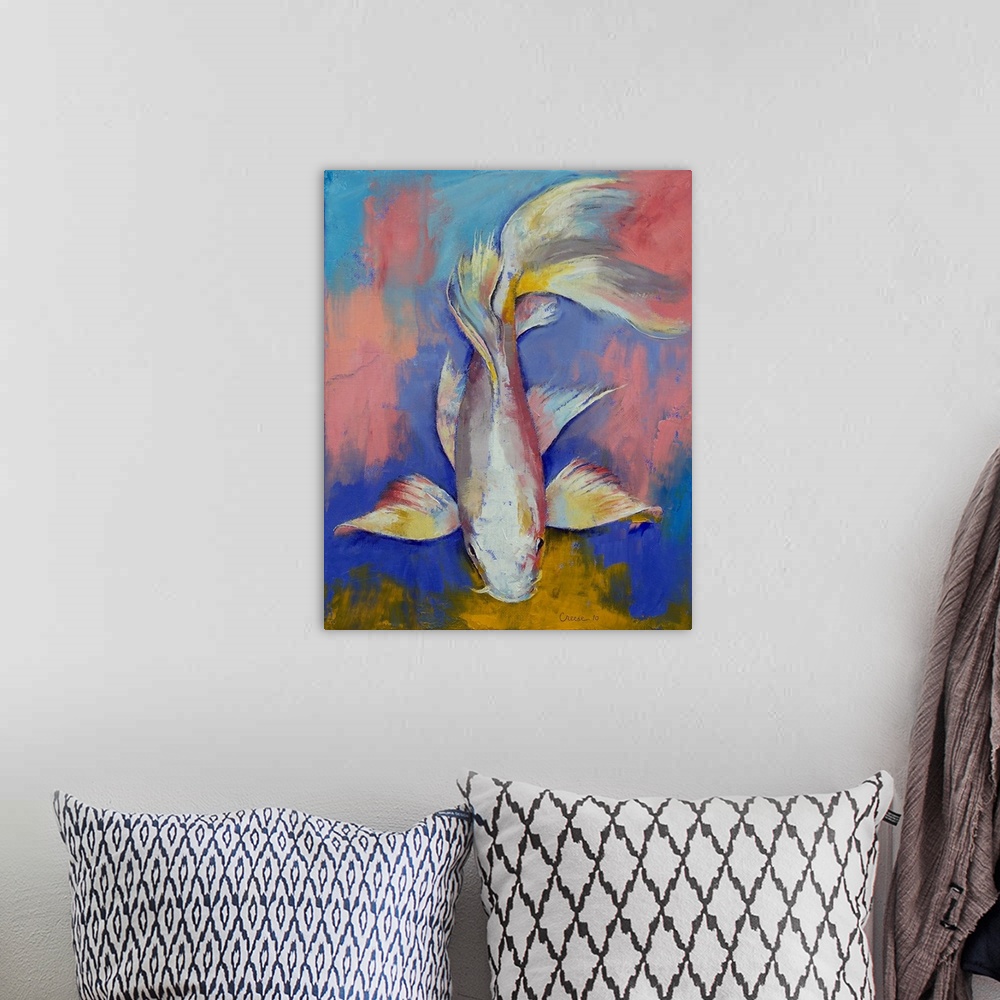 A bohemian room featuring Original oil on canvas painting by American artist Michael Creese.