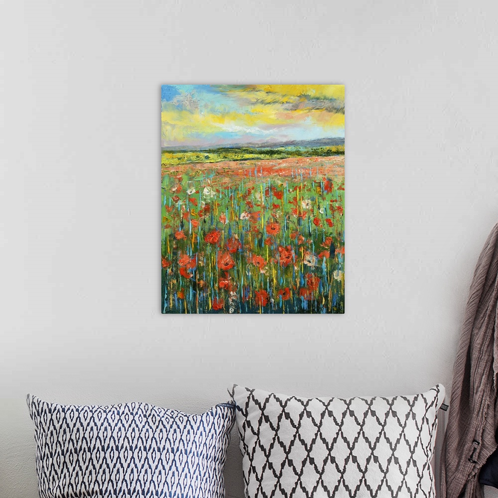 A bohemian room featuring Poppy Landscape
