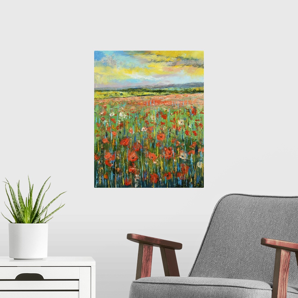 A modern room featuring Poppy Landscape