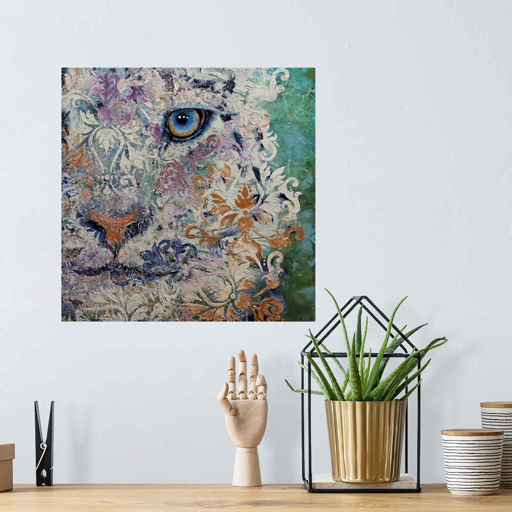 A bohemian room featuring Royal Snow Leopard