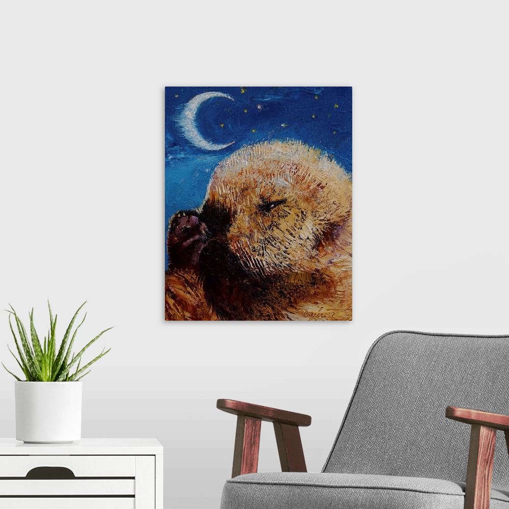 A modern room featuring Sea Otter Pup