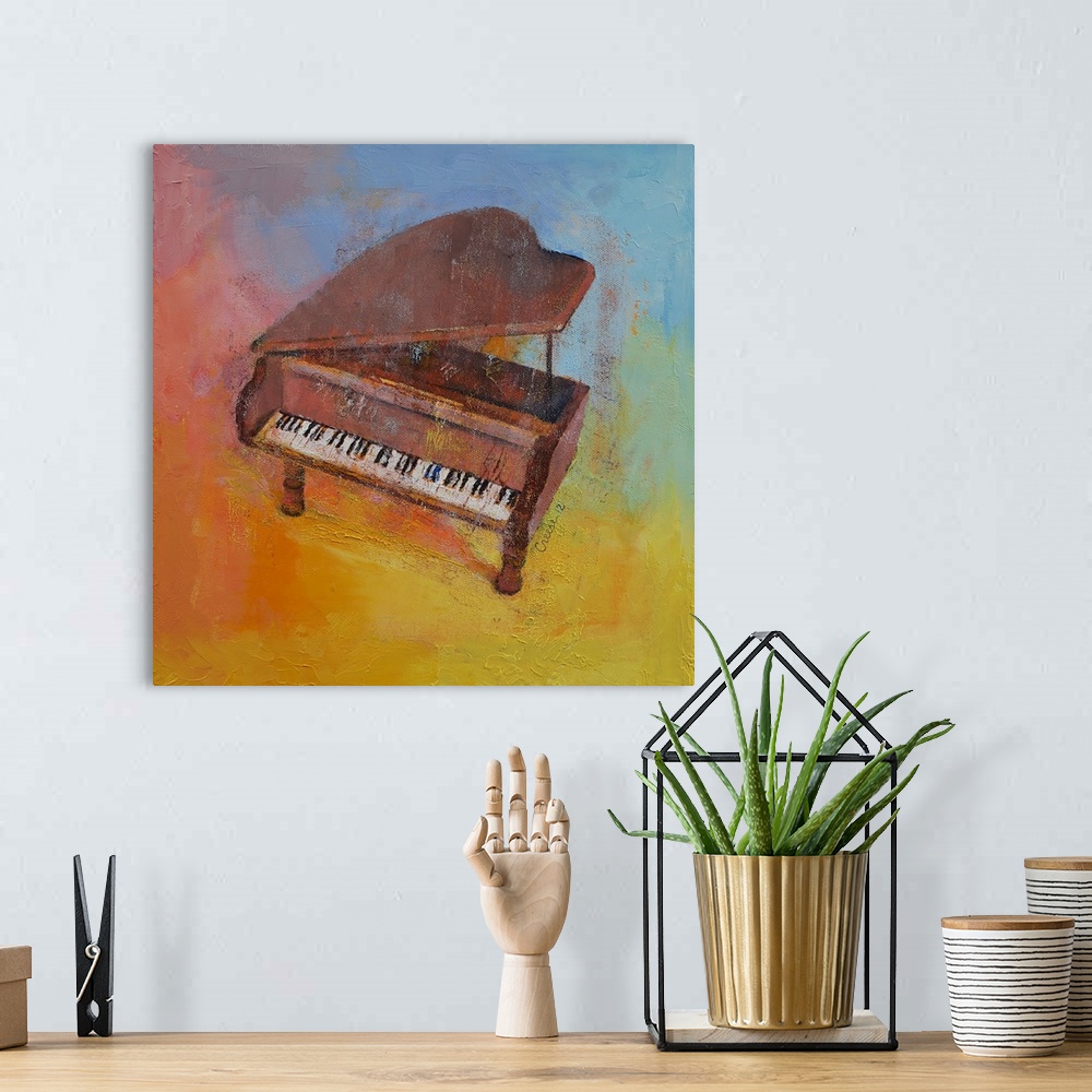 A bohemian room featuring Toy Piano