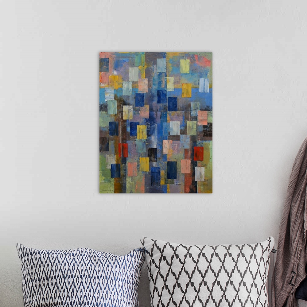 A bohemian room featuring Trinity - Abstract Art