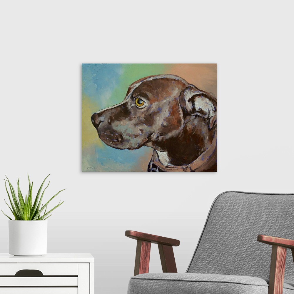 A modern room featuring Tyson - Dog Portrait