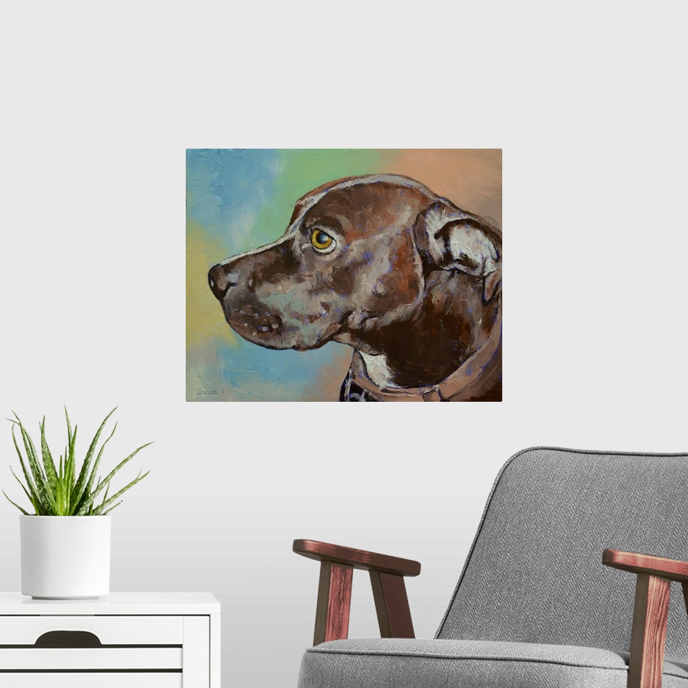 A modern room featuring Tyson - Dog Portrait