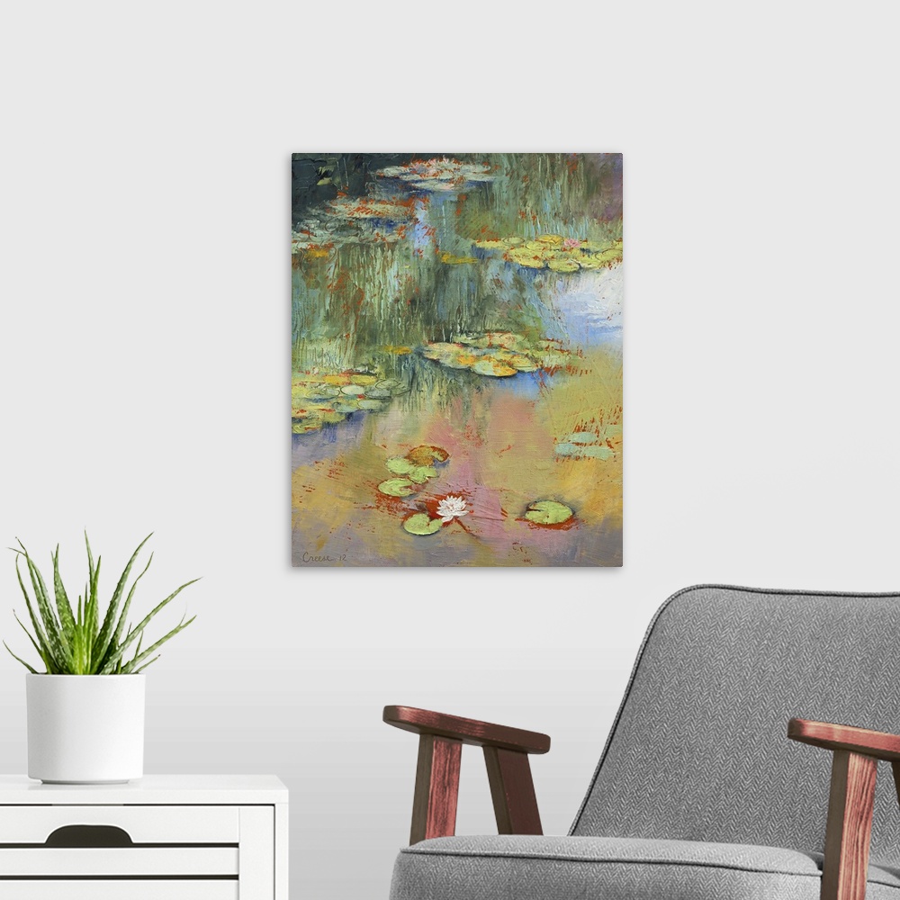 A modern room featuring Water Lily