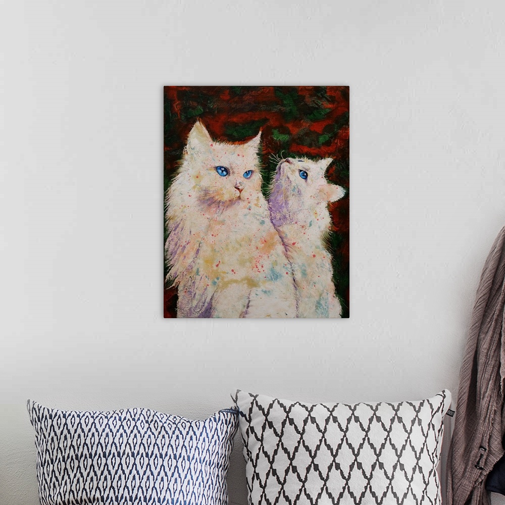 A bohemian room featuring White Cats