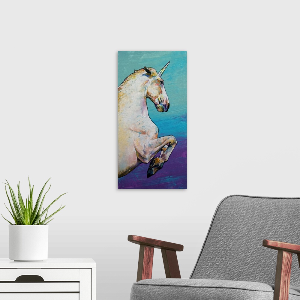 A modern room featuring White Unicorn