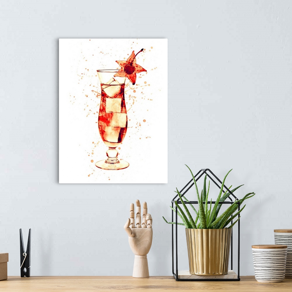 A bohemian room featuring Cocktail glass watercolor