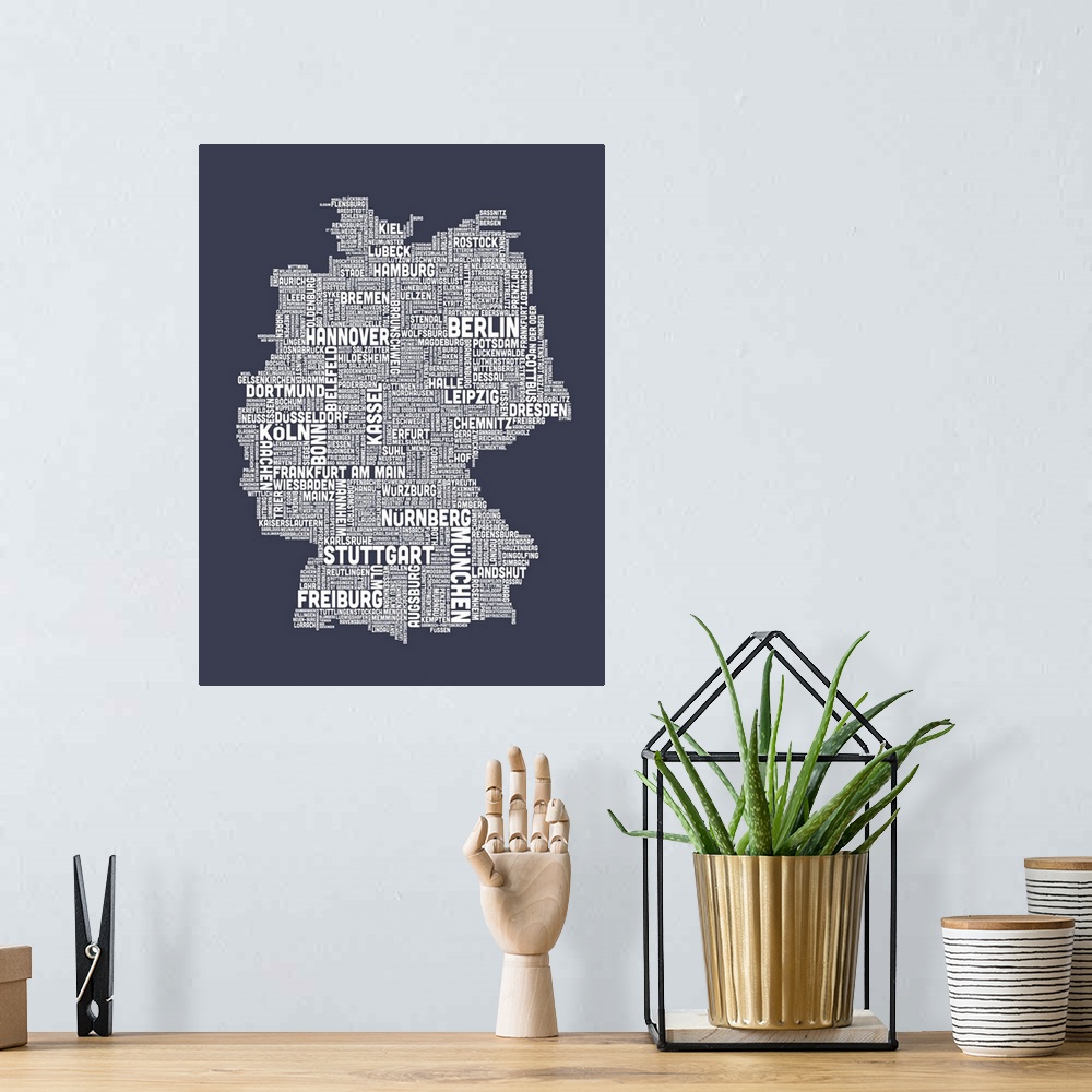 A bohemian room featuring German Cities Text Map, Slate