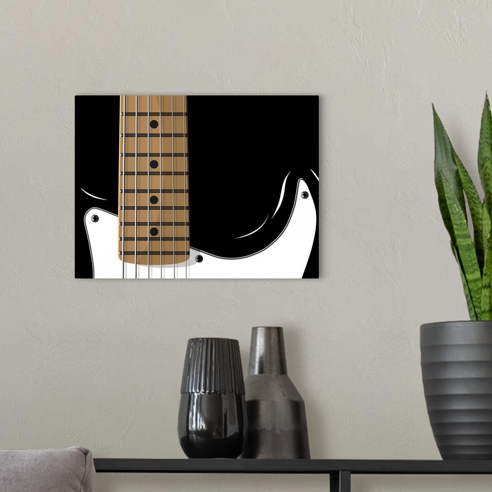 A modern room featuring Guitar