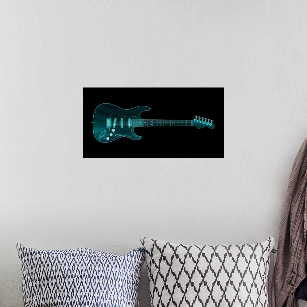 A bohemian room featuring Guitar x-ray