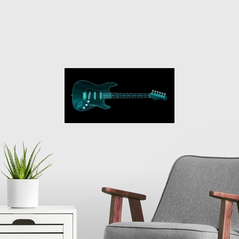 A modern room featuring Guitar x-ray