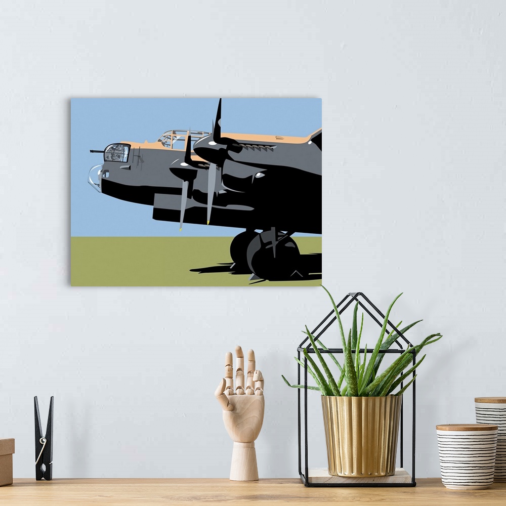 A bohemian room featuring Lancaster Bomber