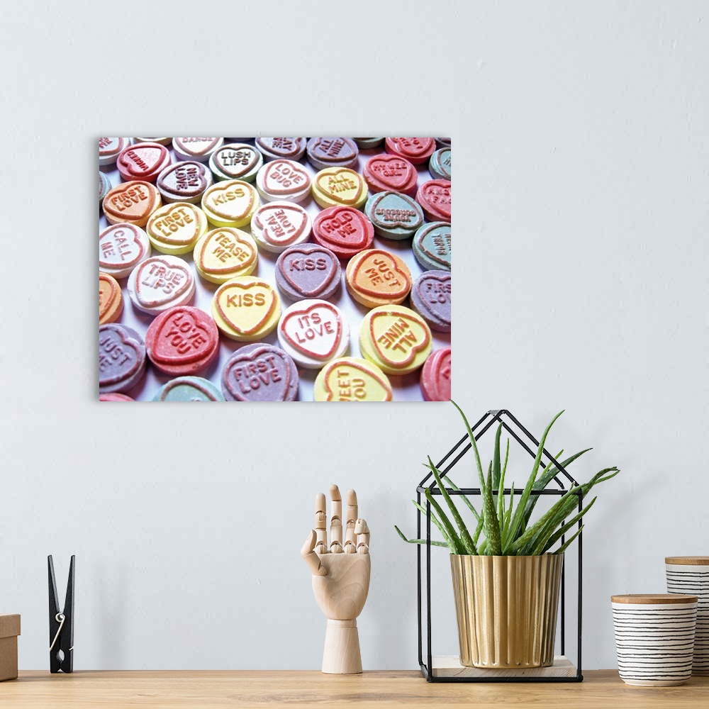 A bohemian room featuring Love Hearts Sweets Photograph.